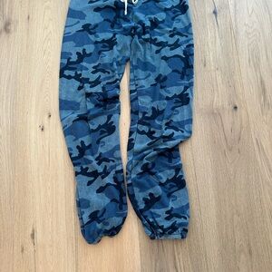 Sundry Blue and Black Camouflage Jogger Track Pants